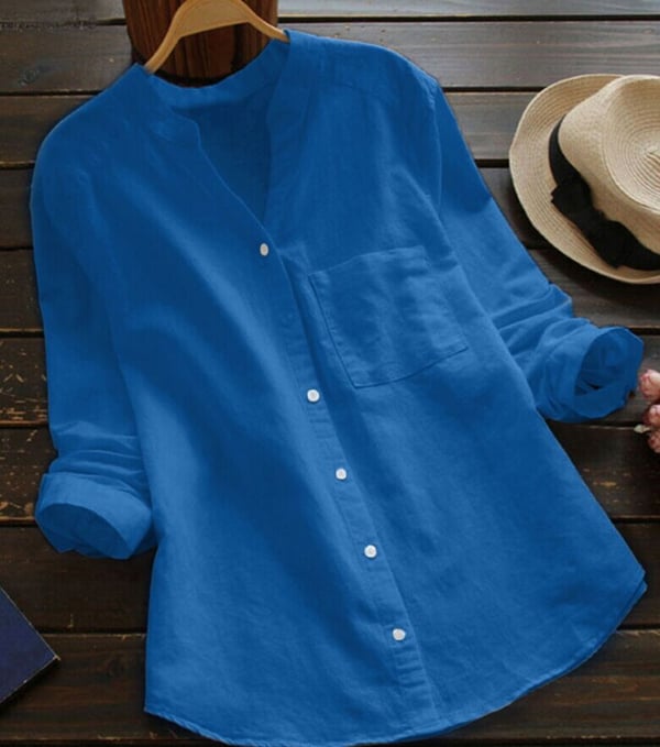 Greta | Stylish Long Sleeve Linen Blouse