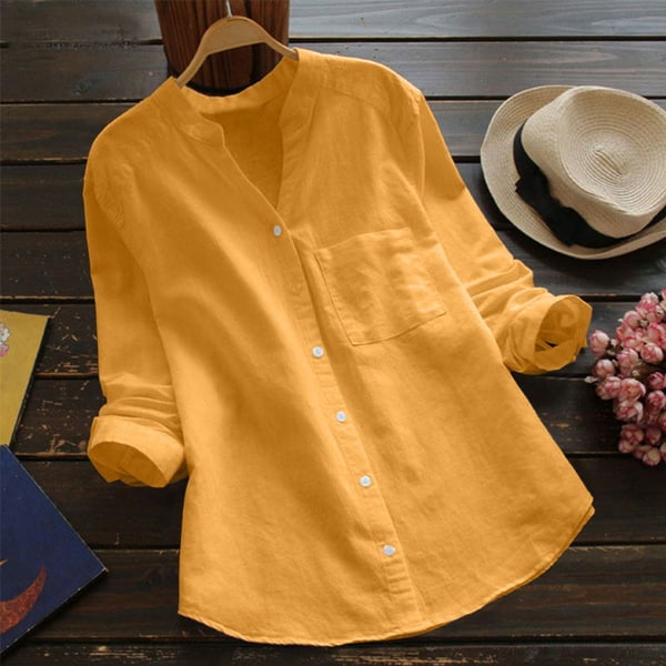 Greta | Stylish Long Sleeve Linen Blouse