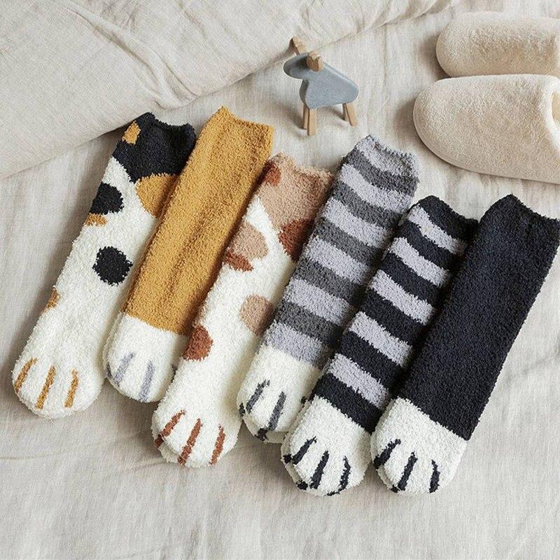 Velvety Paw Socks (One-Size) COTTON