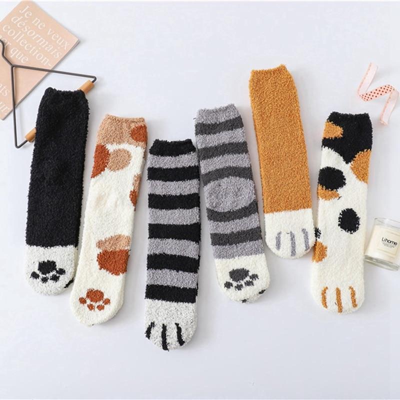 Velvety Paw Socks (One-Size) COTTON