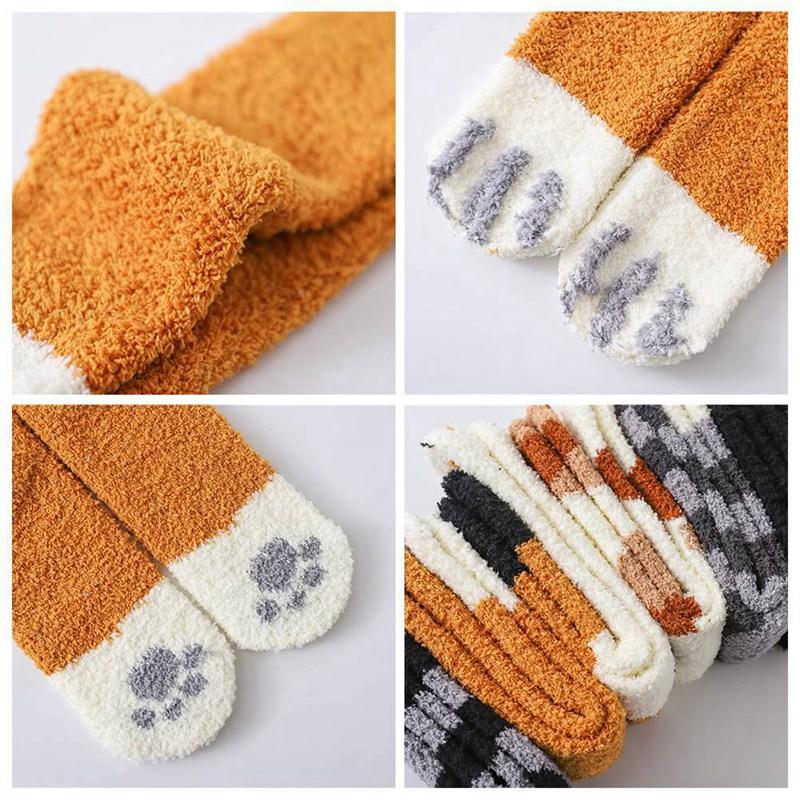 Velvety Paw Socks (One-Size) COTTON