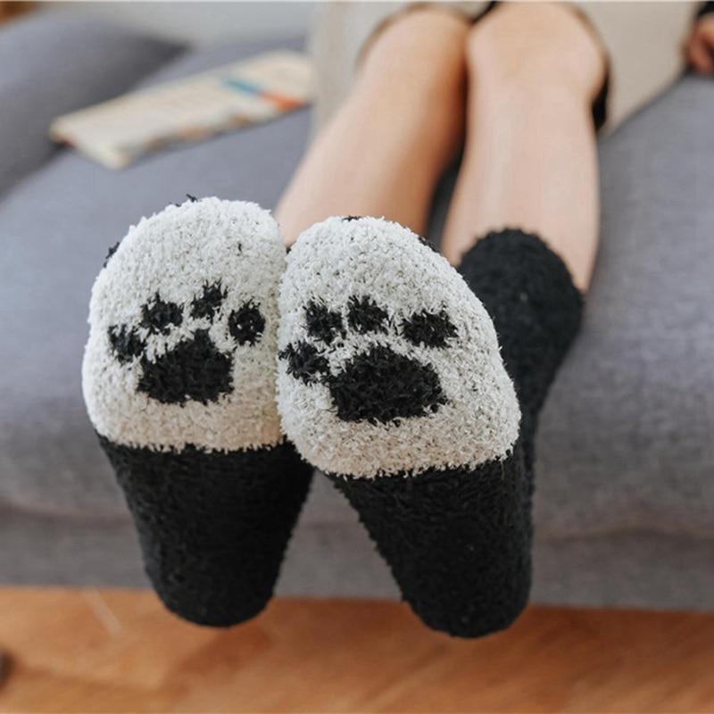 Velvety Paw Socks (One-Size) COTTON