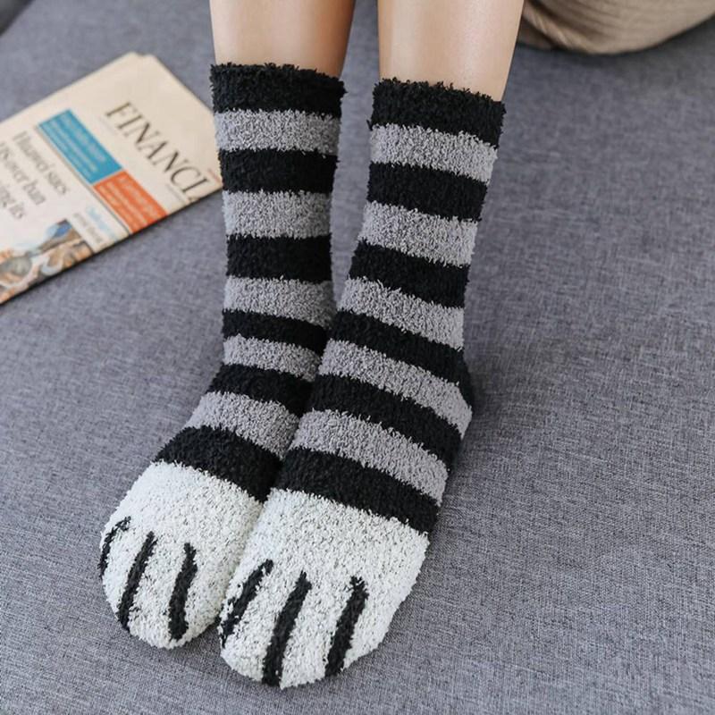 Velvety Paw Socks (One-Size) COTTON
