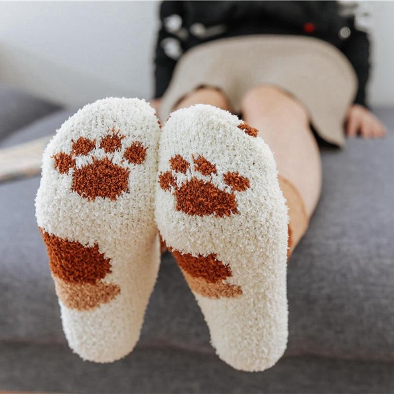 Velvety Paw Socks (One-Size) COTTON