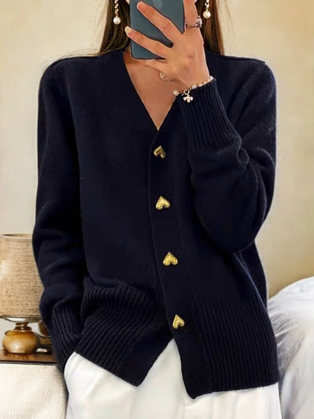 Noemi - Knitted Heart Cardigan