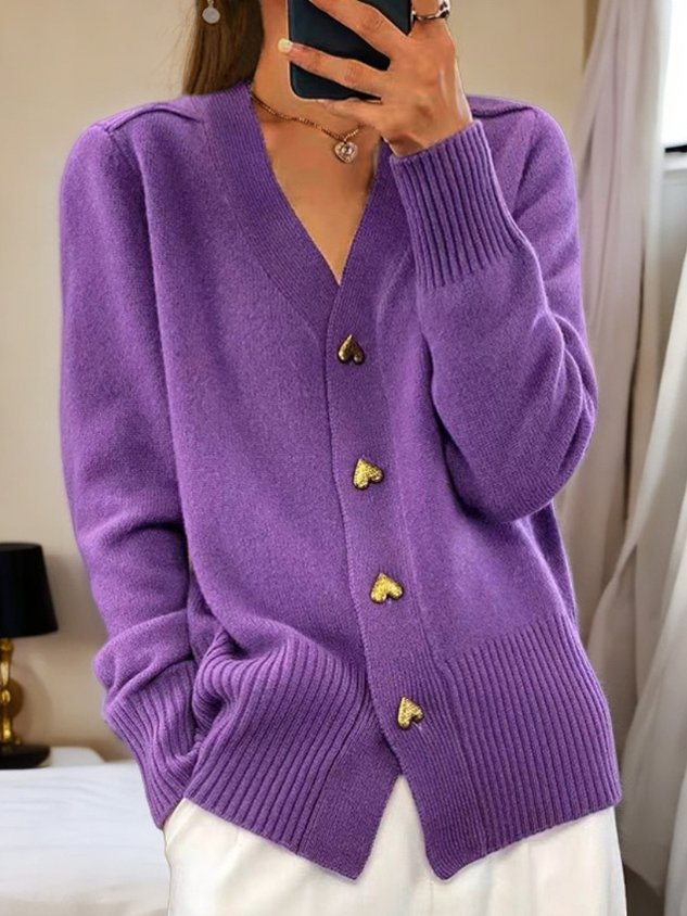 Noemi - Knitted Heart Cardigan