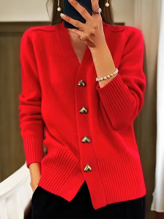Noemi - Knitted Heart Cardigan