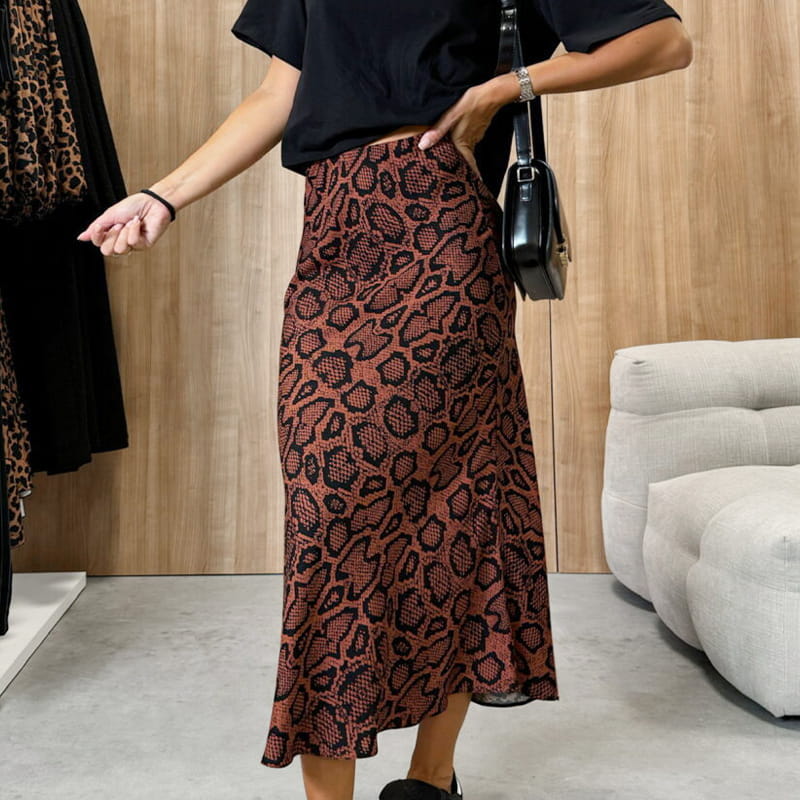 SIDONIE I FASHIONABLE SKIRT WITH ANIMAL PRINT