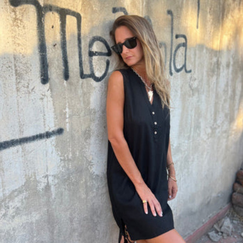BLANDA SLEEVELESS LINEN DRESS